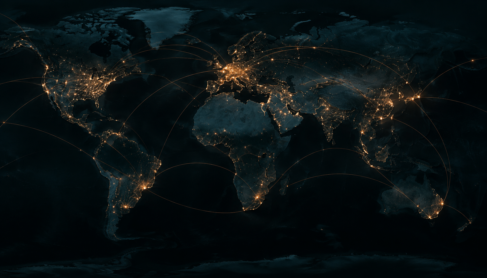 World map with international business connections